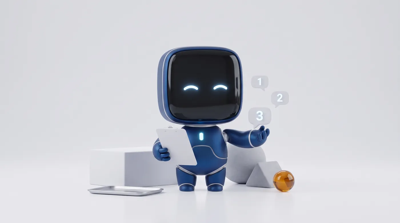 Illustration: der blaue AnimaContent-Roboter zum Thema So siehst du, wie oft Copilot deine Website zitiert