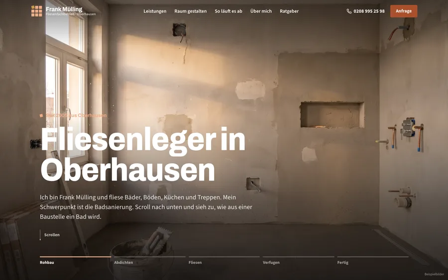 Startseite von Fliesenfachbetrieb Frank Mülling