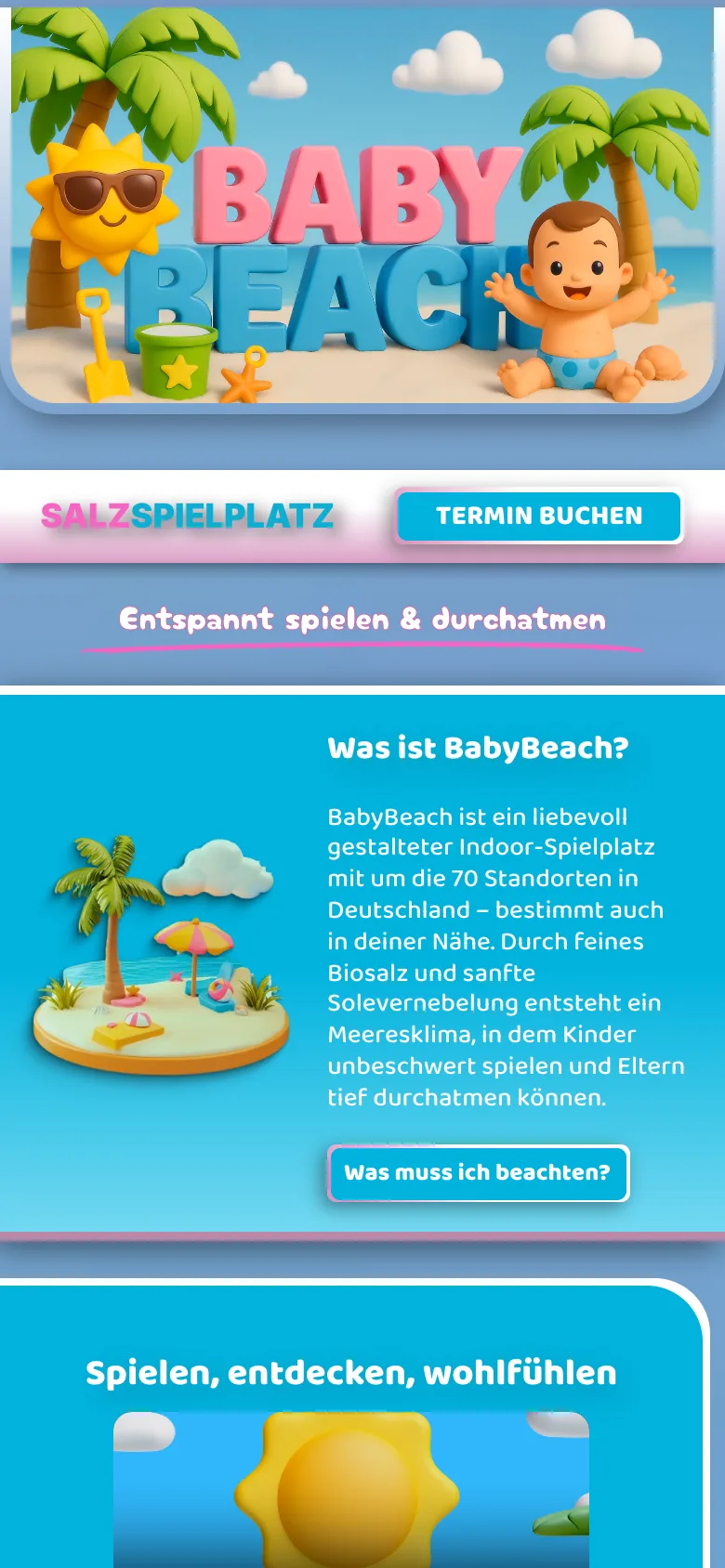 Die Website von BabyBeach auf dem Handy