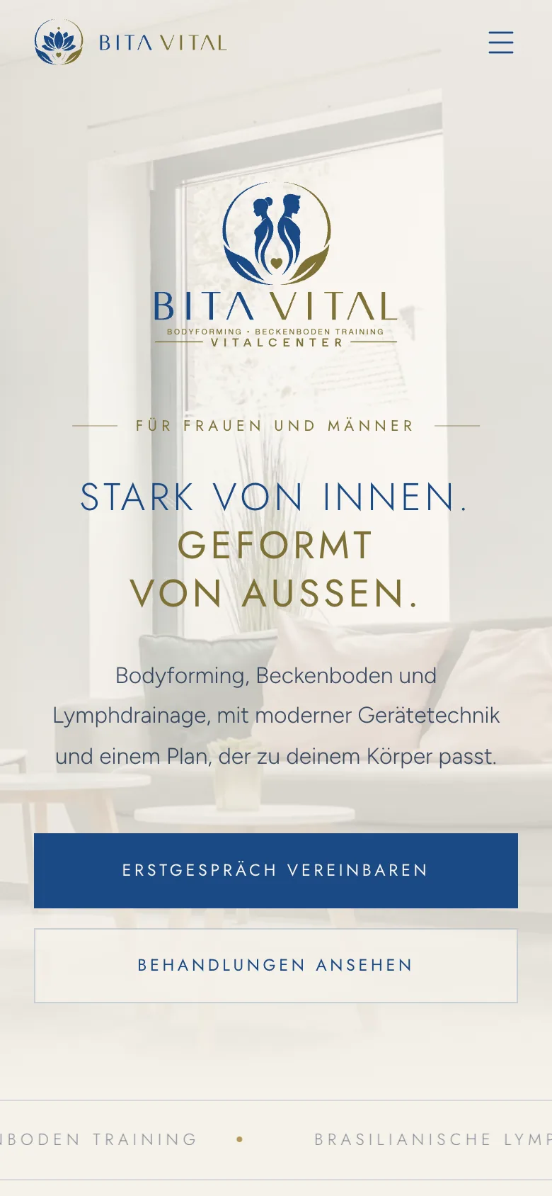 Die Website von BITA VITAL auf dem Handy