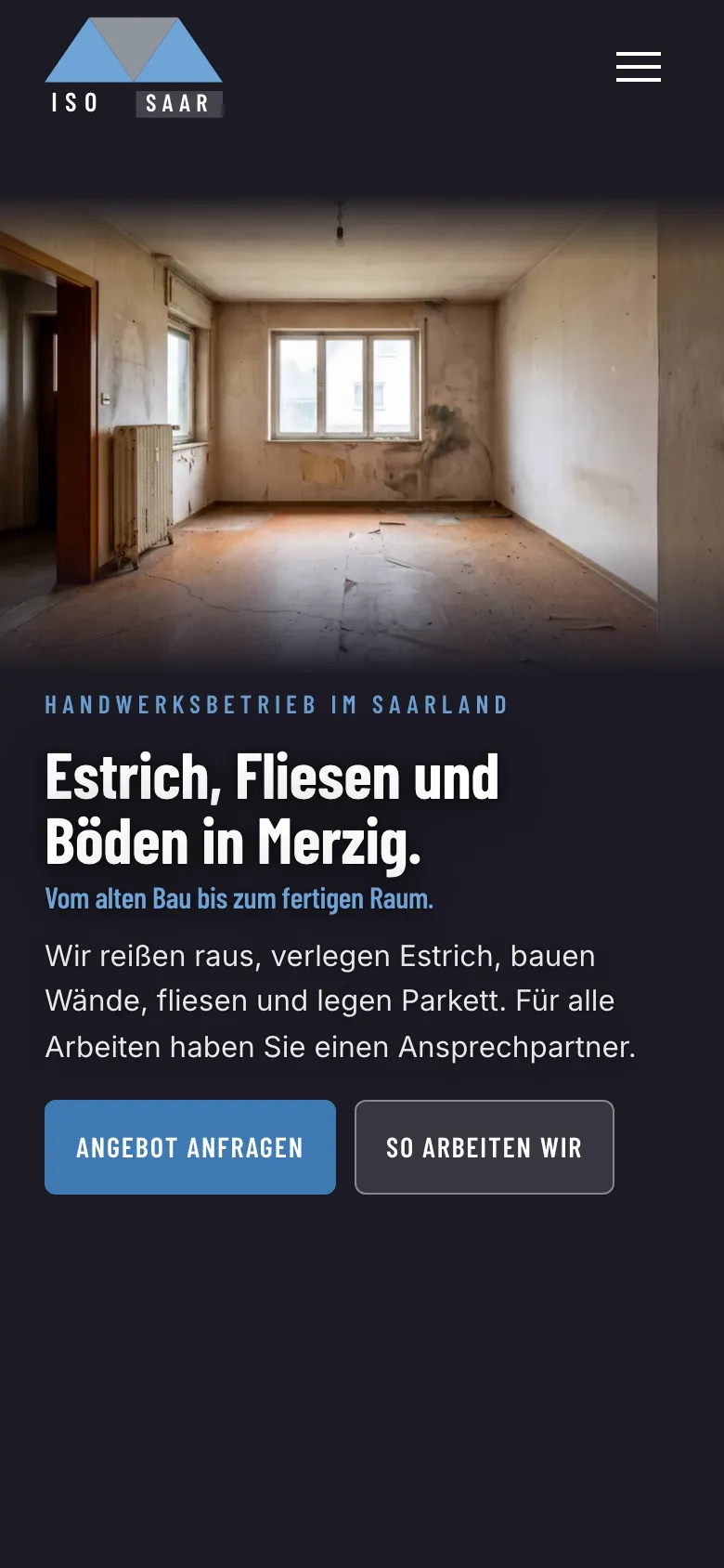 Die Website von ISO SAAR auf dem Handy