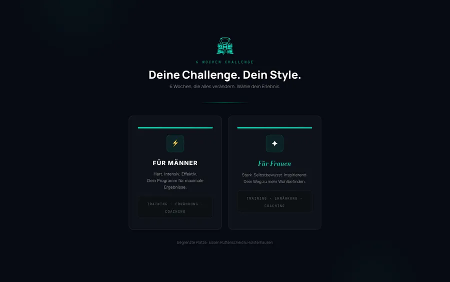 Startseite von MEHR Challenge