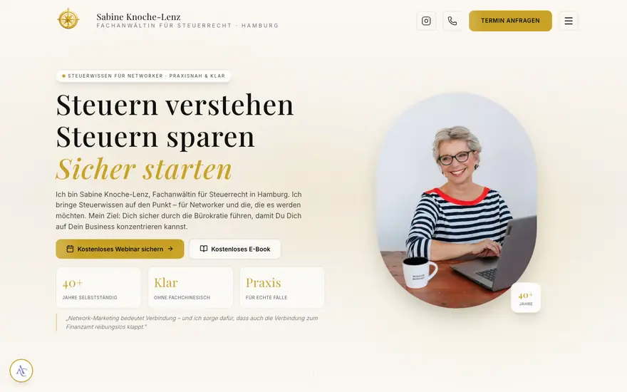Startseite von Goldener Steuerkompass, aufgenommen am 23.08.2026