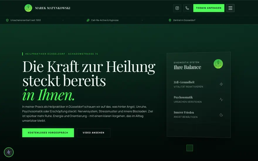 Startseite von Marek Matynkowski, aufgenommen am 23.08.2026