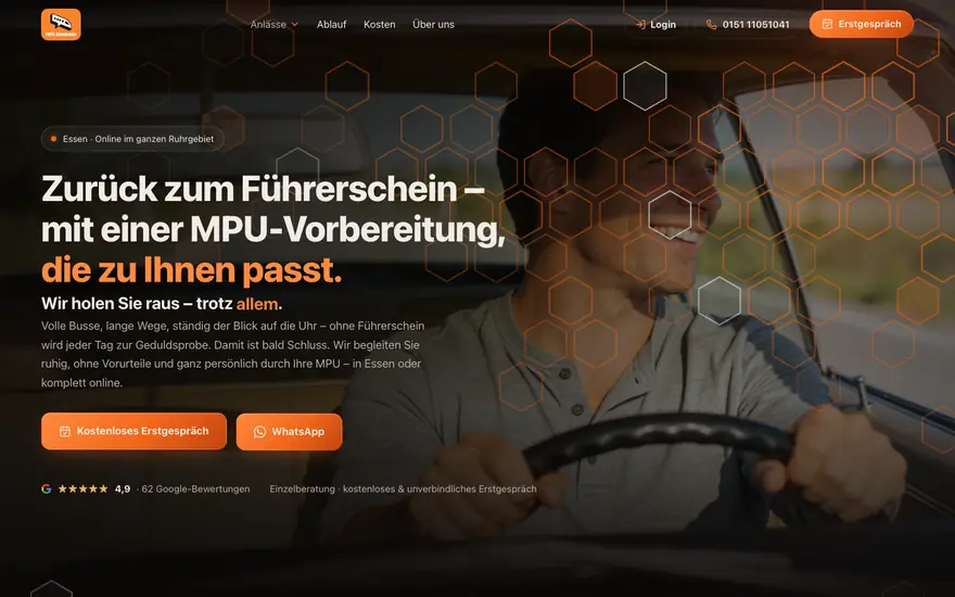 Startseite von MPU Akademie Westfalen, aufgenommen am 23.08.2026