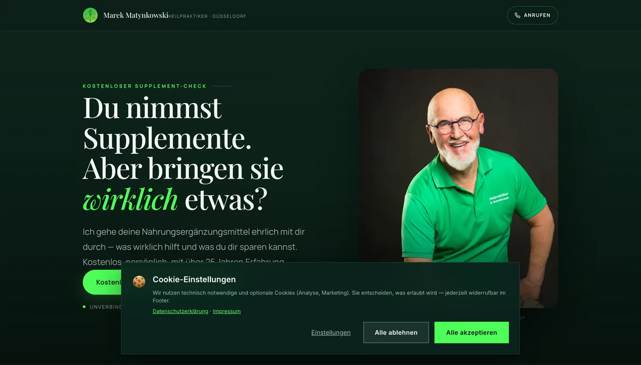Supplement-Check Landingpage (Meta-Ads)